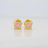 Topos Halo Cuadrado 0.7g / in / 4.5mm Oro Amarillo 18K