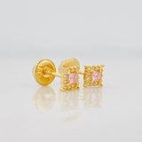 Topos Halo Cuadrado 0.7g / in / 4.5mm Oro Amarillo 18K