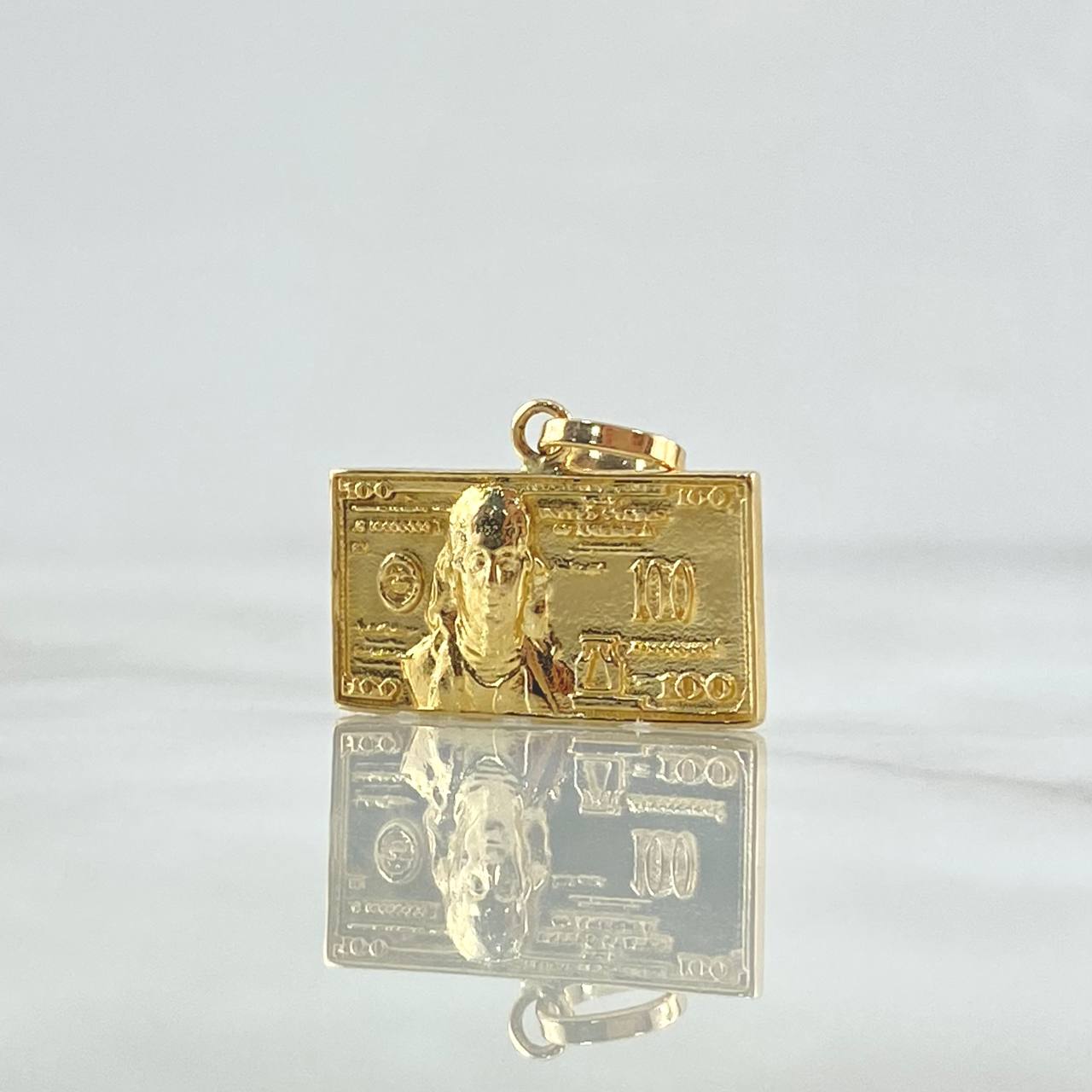 Pendant 100 Dollars 4gr / 2.1cm-Smooth Relief 18K Yellow Gold