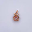 Dije Oso Articulado Mini 2.3gr / 2cm / Circones Fucsias Negros Blancos Oro Rosa 18K $