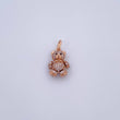 Dije Oso Articulado Mini 2.3gr / 2cm / Circones Negros Blancos Oro Rosa  18K $