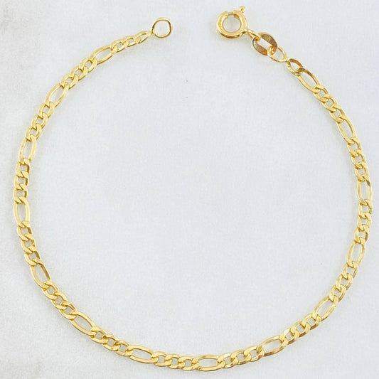 Pulso Figaro 1.75gr / 7 1/2 in / 2.8mm Oro Amarillo +1 18K *