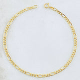 Figaro Bracelet 1gr / 7 1/2 in / 2.5mm Yellow Gold +1 18K