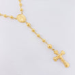 Rosario Virgen Milagrosa Cruz Cristo 13.4gr / 23 1/2 in / 5mm Oro Amarillo 18K