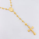 Rosario Virgen Milagrosa Cruz Cristo 13.4gr / 23 1/2 in / 5mm Oro Amarillo 18K
