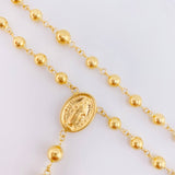 Rosario Virgen Milagrosa Cruz Cristo 13.4gr / 23 1/2 in / 5mm Oro Amarillo 18K
