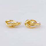 Candongas Alas Curvilineas 1.9gr / 1/2 in / Dos Oros Amarillo Blanco 18K