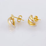 Candongas Alas Curvilineas 1.9gr / 1/2 in / Dos Oros Amarillo Blanco 18K