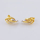 Candongas Alas Curvilineas 1.9gr / 1/2 in / Dos Oros Amarillo Blanco 18K