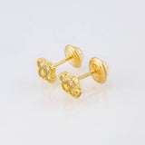Clover Stud Earrings 0.65 g / in / 3.8 mm Yellow Gold 18K