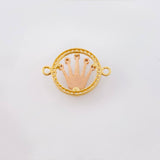 Herraje Circulo Corona 1.5gr / 3/4 in / Dos Oros Amarillo Rosa 18K *