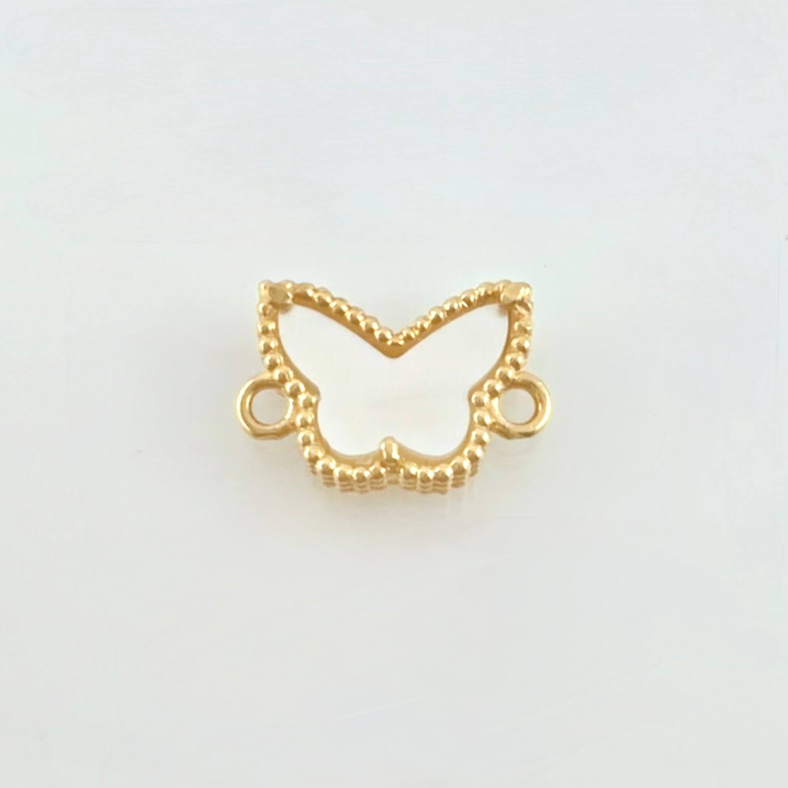 Herraje Mariposa Nacar Blanco 1.5gr / 1/2 in / Oro Amarillo 18K *