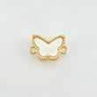 Herraje Mariposa Nacar Blanco 1.5gr / 1/2 in / Oro Amarillo 18K *