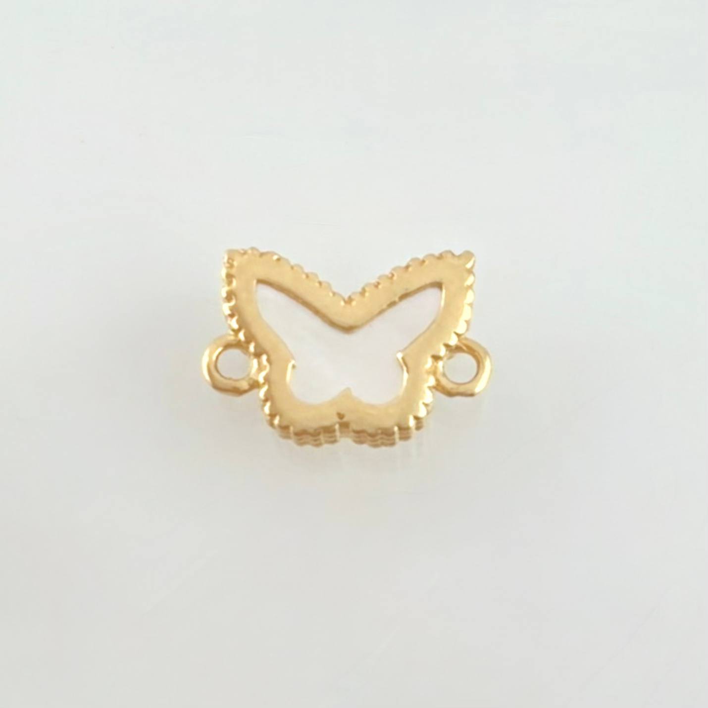Herraje Mariposa Nacar Blanco 1.5gr / 1/2 in / Oro Amarillo 18K *