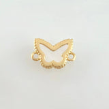 Herraje Mariposa Nacar Blanco 1.5gr / 1/2 in / Oro Amarillo 18K *