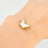 Herraje Mariposa Nacar Blanco 1.5gr / 1/2 in / Oro Amarillo 18K *