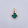 Pendant Clover VCyA 0.95gr / 1.7cm / Green Malachite Yellow Gold 18K &