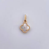 Pendant Clover VCyA 1gr / 1.7cm / White Pearl Yellow Gold 18K &