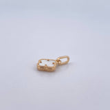 Pendant Clover VCyA 1gr / 1.7cm / White Pearl Yellow Gold 18K &