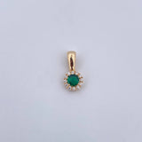 Dije Halo 0.85gr / 1.4cm /Circones Blancos Verde Oro Amarillo 18K $