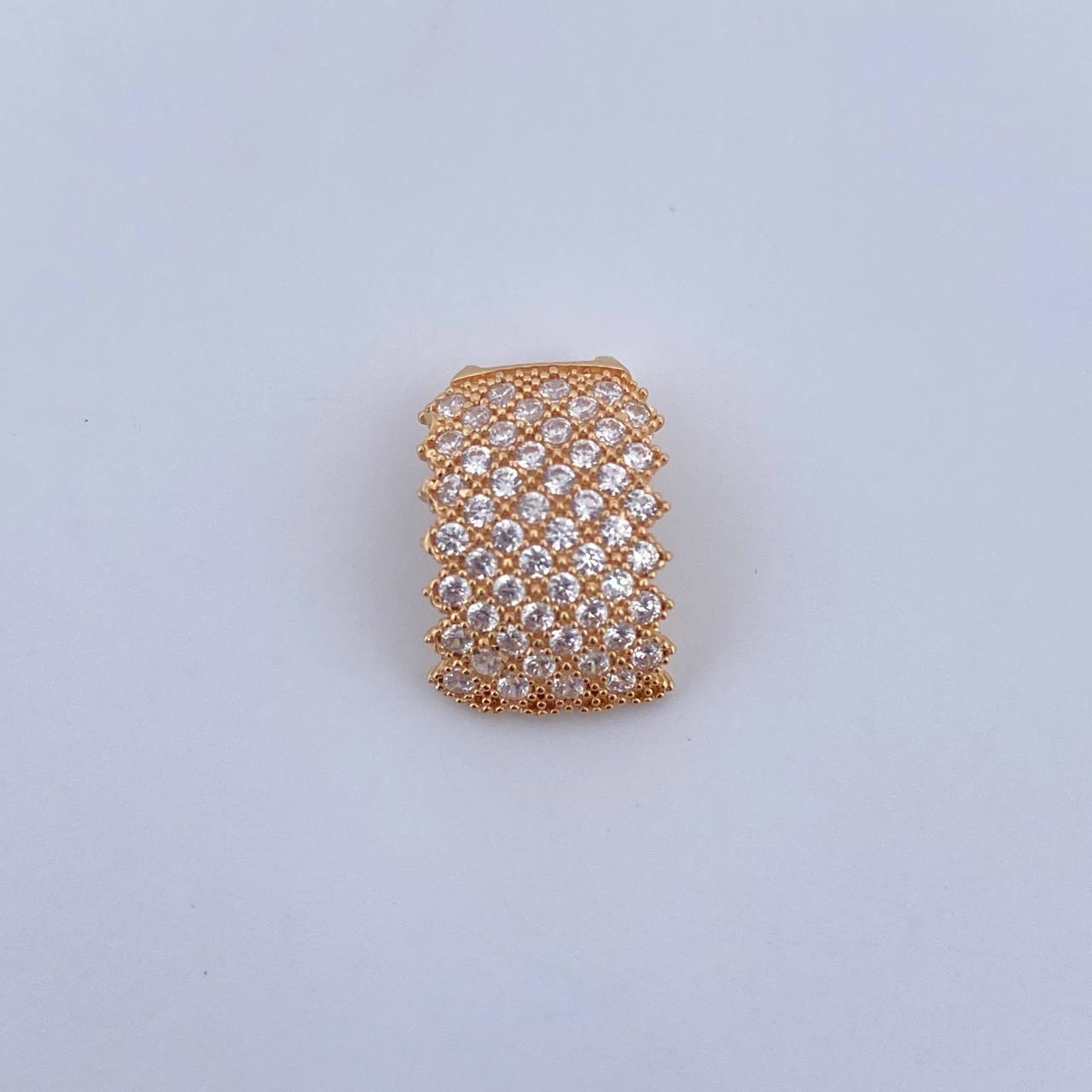 Pendant Thick 1.3gr / 1.4cm / White Zircons 18K Yellow Gold $