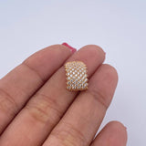 Pendant Thick 1.3gr / 1.4cm / White Zircons 18K Yellow Gold $