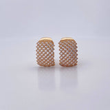 Stud Earrings Dense 4.3gr / White Zircons 18K Yellow Gold $