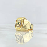 Anillo Sello Cuadro Floreado 3.85gr / T10 / Oro Amarillo 18K