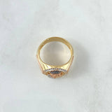 Jesus Face Ring 7.8gr / T10 1/2 / White Zircons Three 18K Golds