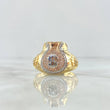 Anillo Bolsa Dinero 10.4gr / T11 3/4 / Circones Blancos Tres Oros 18K