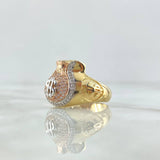 Anillo Bolsa Dinero 10.4gr / T11 3/4 / Circones Blancos Tres Oros 18K