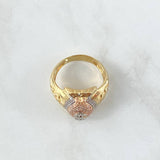 Anillo Bolsa Dinero 10.4gr / T11 3/4 / Circones Blancos Tres Oros 18K