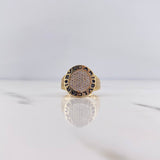Ring Circle BV 5.6gr / Size 7 / White Zircons 18K Yellow Gold &