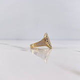 Ring Circle BV 5.6gr / Size 7 / White Zircons 18K Yellow Gold &