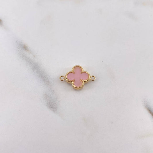 Charm Clover  0.9gr / 1.7cm / Electrostatic Pink Yellow Gold 18K &