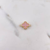 Charm Clover  0.9gr / 1.7cm / Electrostatic Pink Yellow Gold 18K &