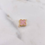 Charm Clover 0.8gr / 1.7cm / Electrostatic Pink Yellow Gold 18K &