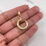Pendant Nail 2.8gr / 2.7cm / White Zircons 18K Yellow Gold &