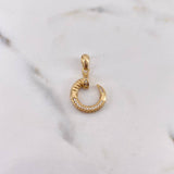 Pendant Nail 2.8gr / 2.7cm / White Zircons 18K Yellow Gold &