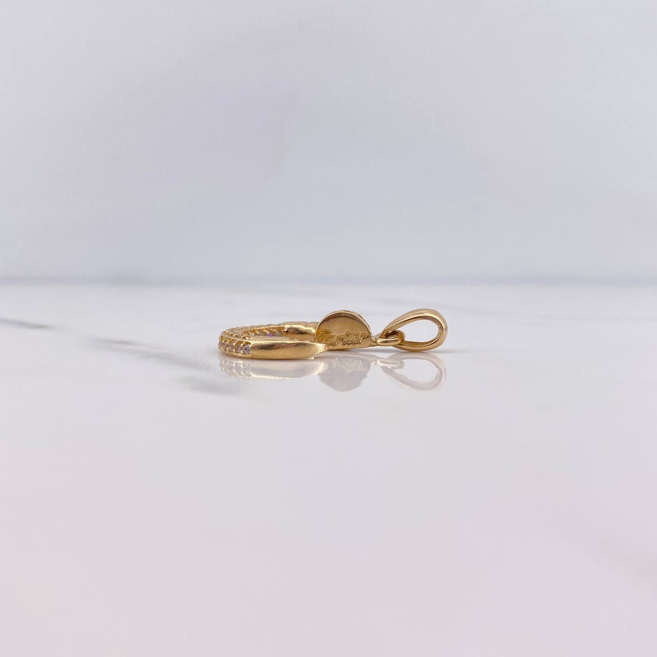 Pendant Nail 2.8gr / 2.7cm / White Zircons 18K Yellow Gold &