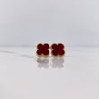 Stud Earrings Clover 2.2gr / Electrostatic Red Yellow Gold 18K &