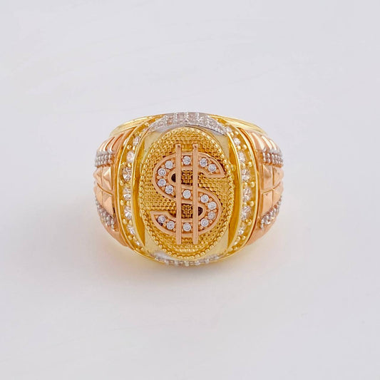 Ring Sign Weight 10.45g / T8 1/2 Three Golds 18K