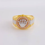 Ring Band Crown 8.35g / Size 11 3/4 Three Golds 18K