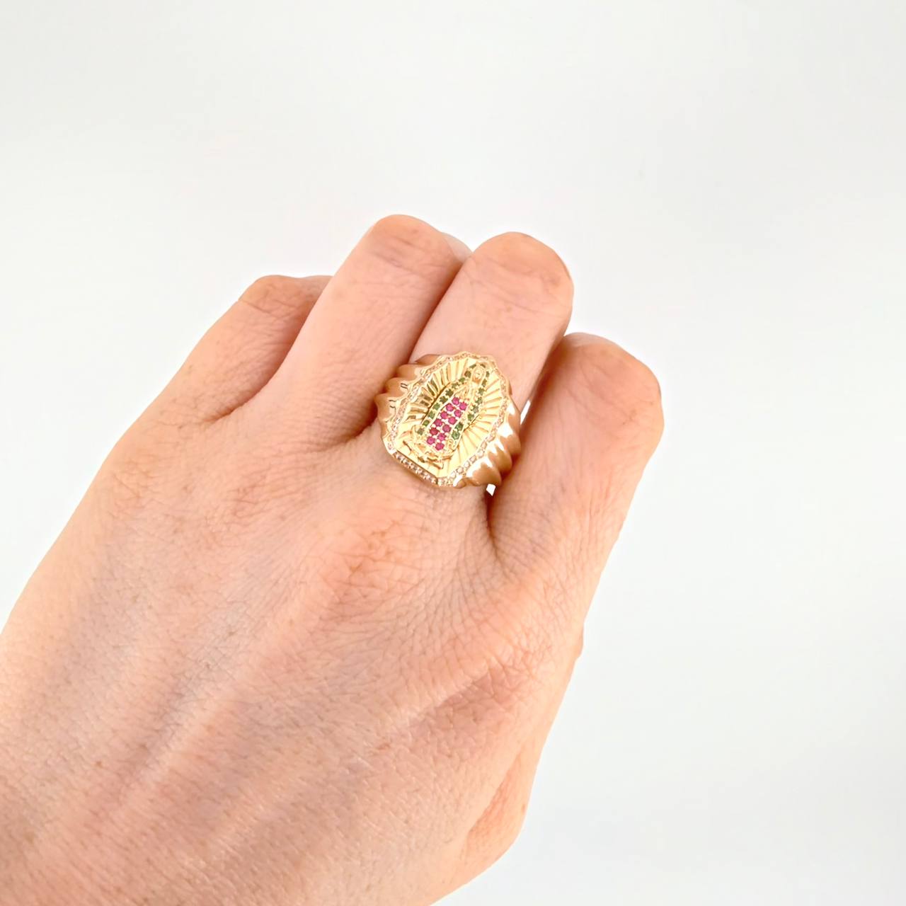 Anillo Virgen de Guadalupe 11.75g / T10 3/4 Oro Amarillo 18K