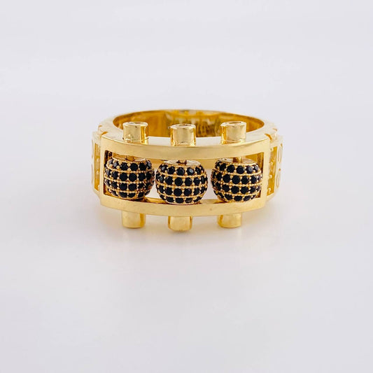 Trio Beads of Fire Ring 13.85g / T9 Yellow Gold 18K