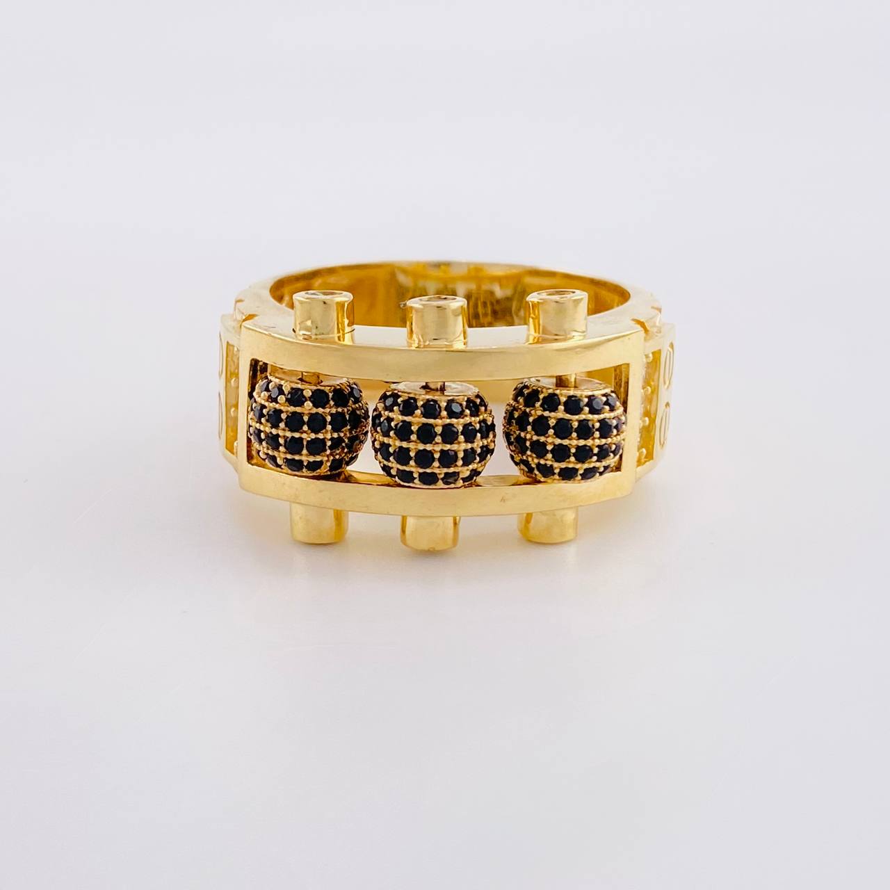 Anillo Bolas de Fuego 15.55g / T13 1/4 Oro Amarillo 18K