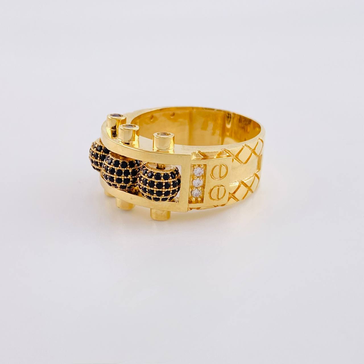 Trio Beads of Fire Ring 13.85g / T9 Yellow Gold 18K