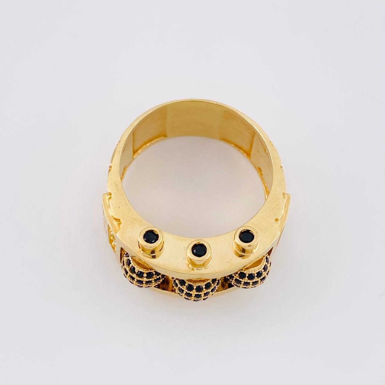 Trio Beads of Fire Ring 13.85g / T9 Yellow Gold 18K
