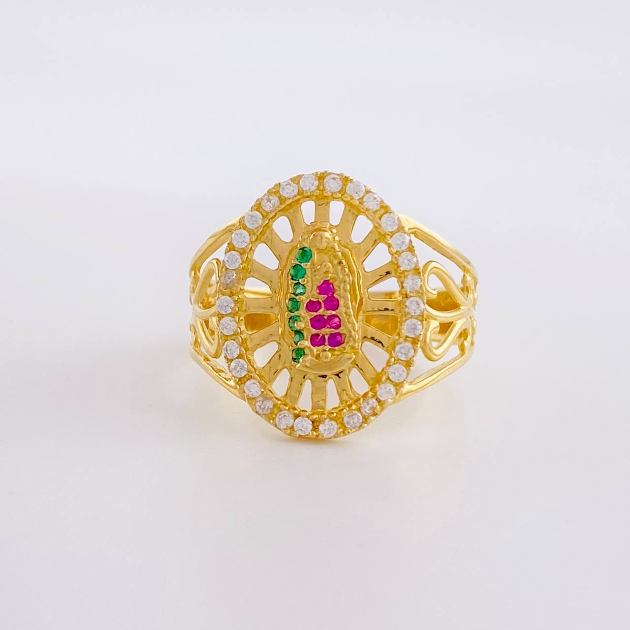 Virgin of Guadalupe Ring 5.15g / Size 9 1/2 Yellow Gold 18K