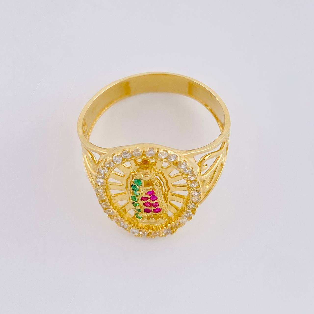 Virgin of Guadalupe Ring 5.15g / Size 9 1/2 Yellow Gold 18K